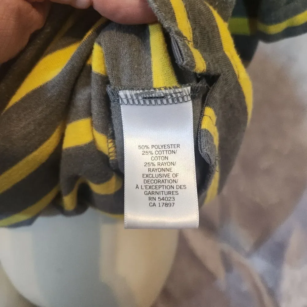 Banana Republic Striped‎ Gray and Yellow Men's Polo Shirt Size Large
